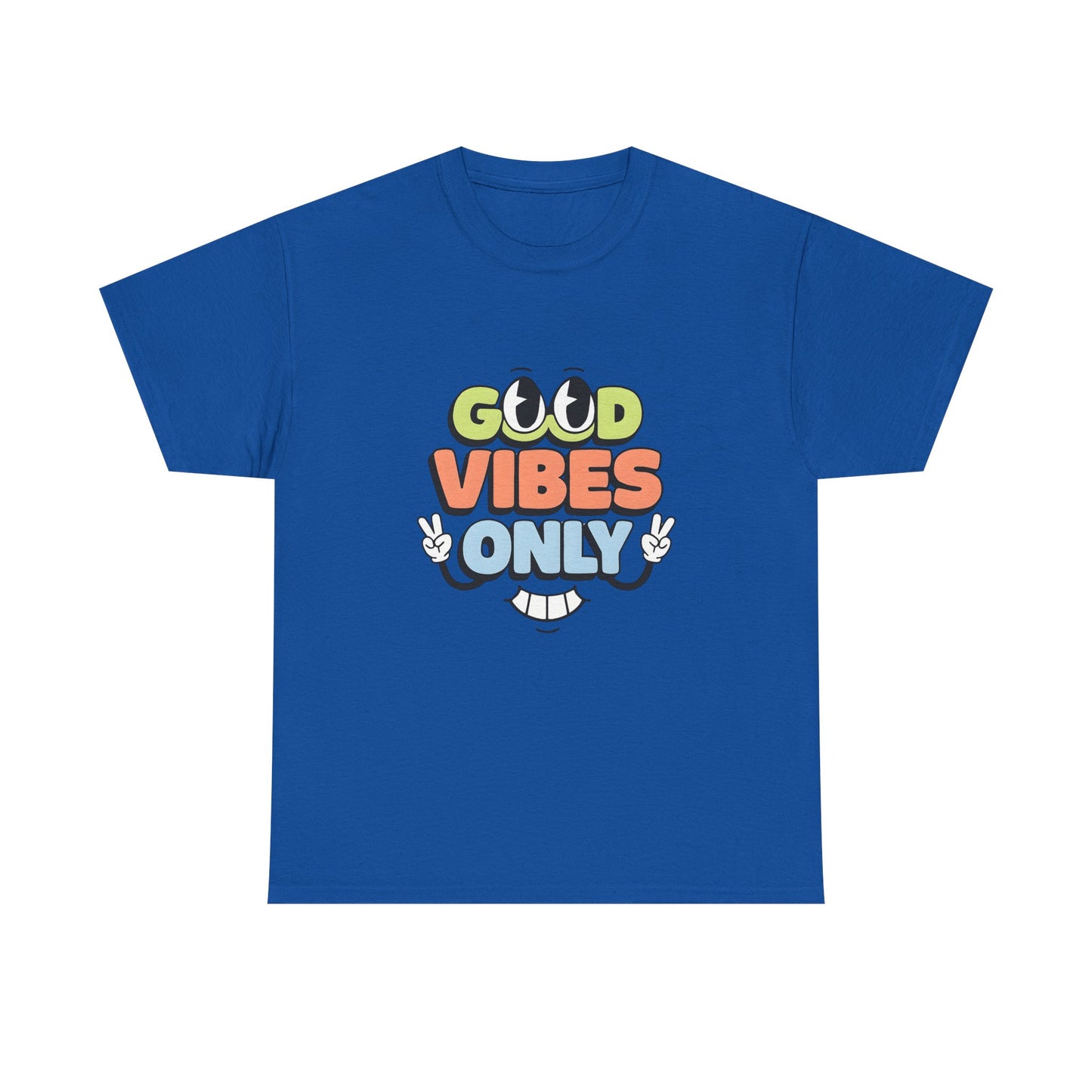 Good Vibes Only Unisex Heavy Cotton Tee, Casual Tee, Positive Message Shirt, Summer Fashion, Gift for Friends, Outdoor Wear