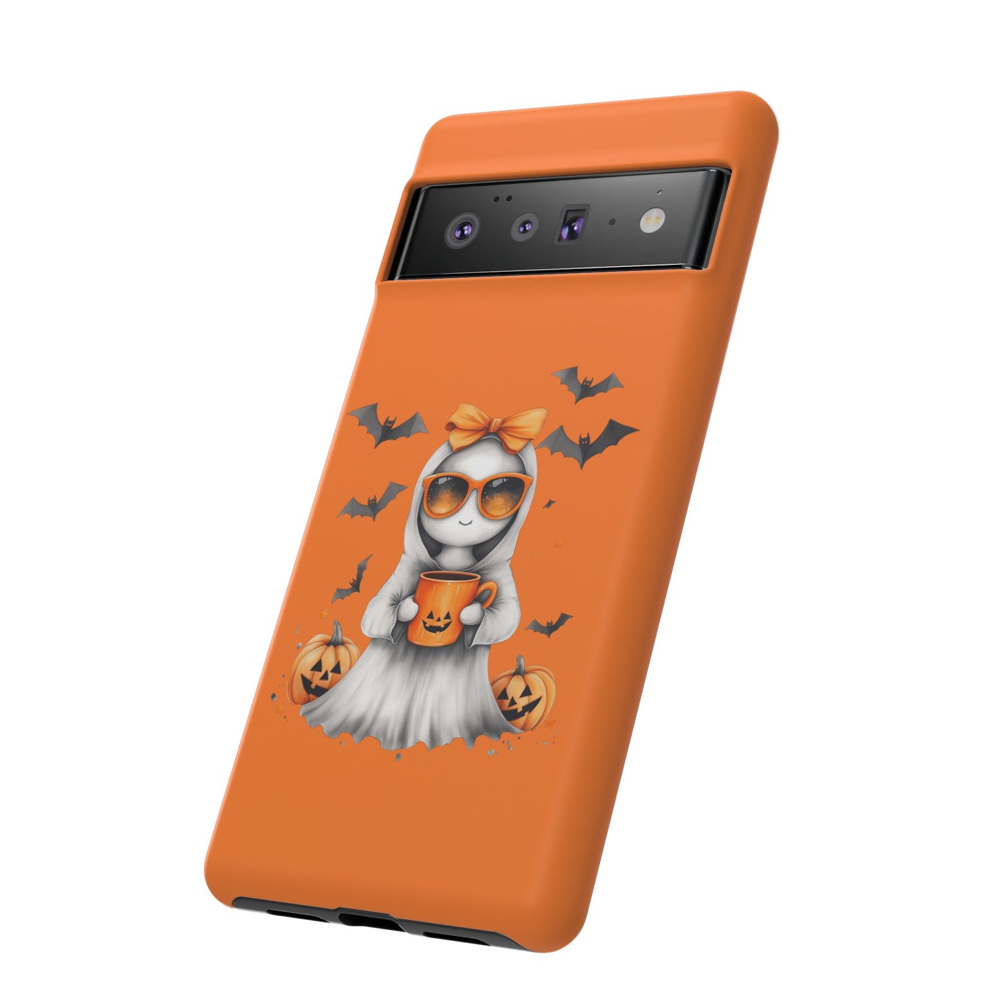 Halloween Ghost Phone Case, Cute Cat Ghost Case, Autumn Phone Cover, Spooky Season Gift, Trick or Treat Case