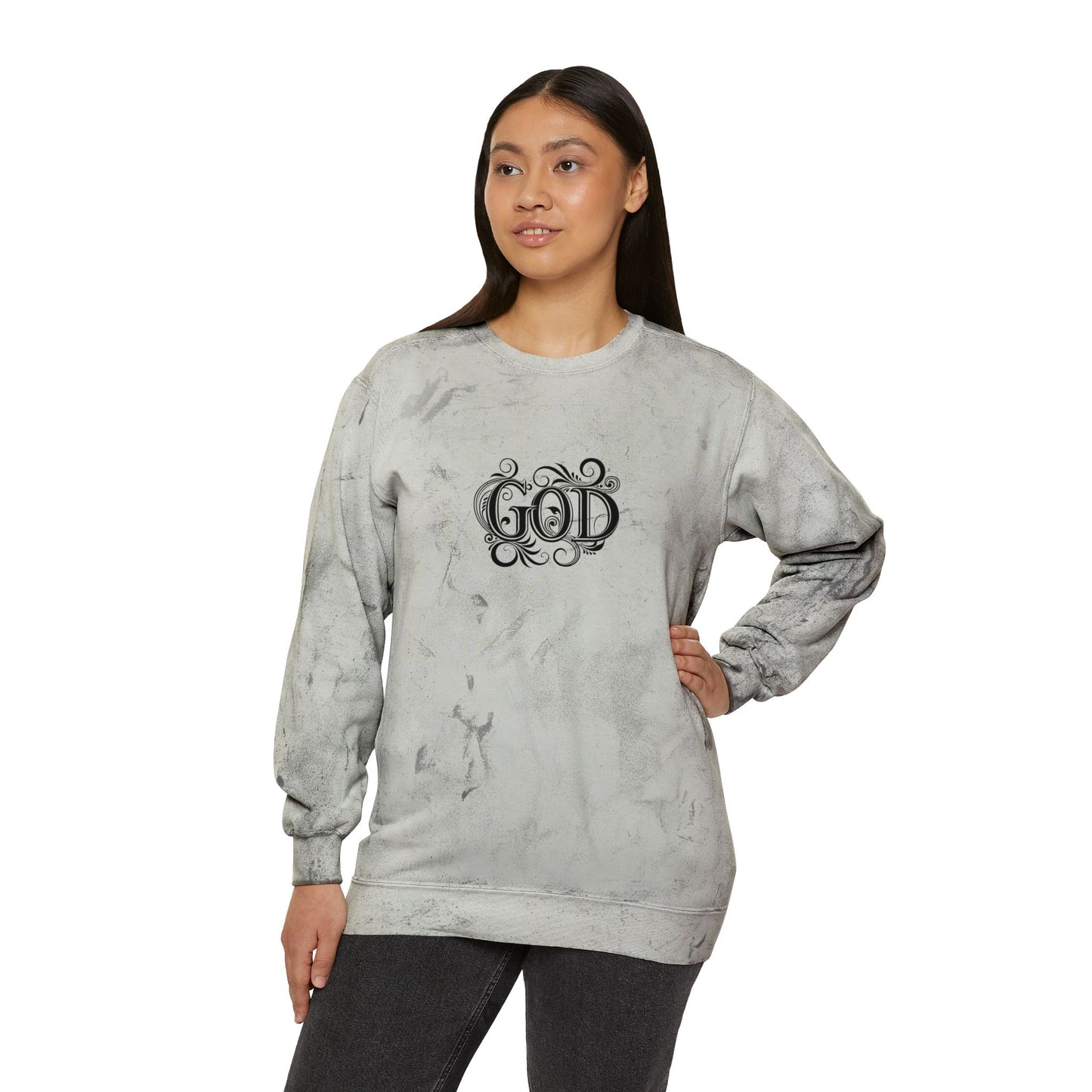 Colorful Inspirational Crewneck Sweatshirt, Unisex Sweatshirt, God Sweatshirt, Casual Wear, Color Blast, Birthday Gift, Spiritual Gift