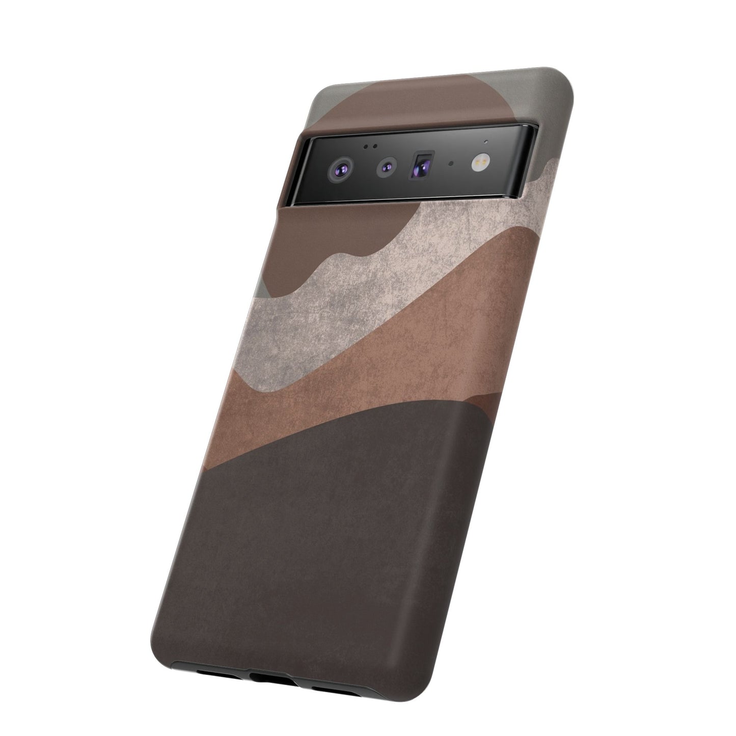 Abstract Earthtone Phone Case — Brown Layered Rugged Tough Case