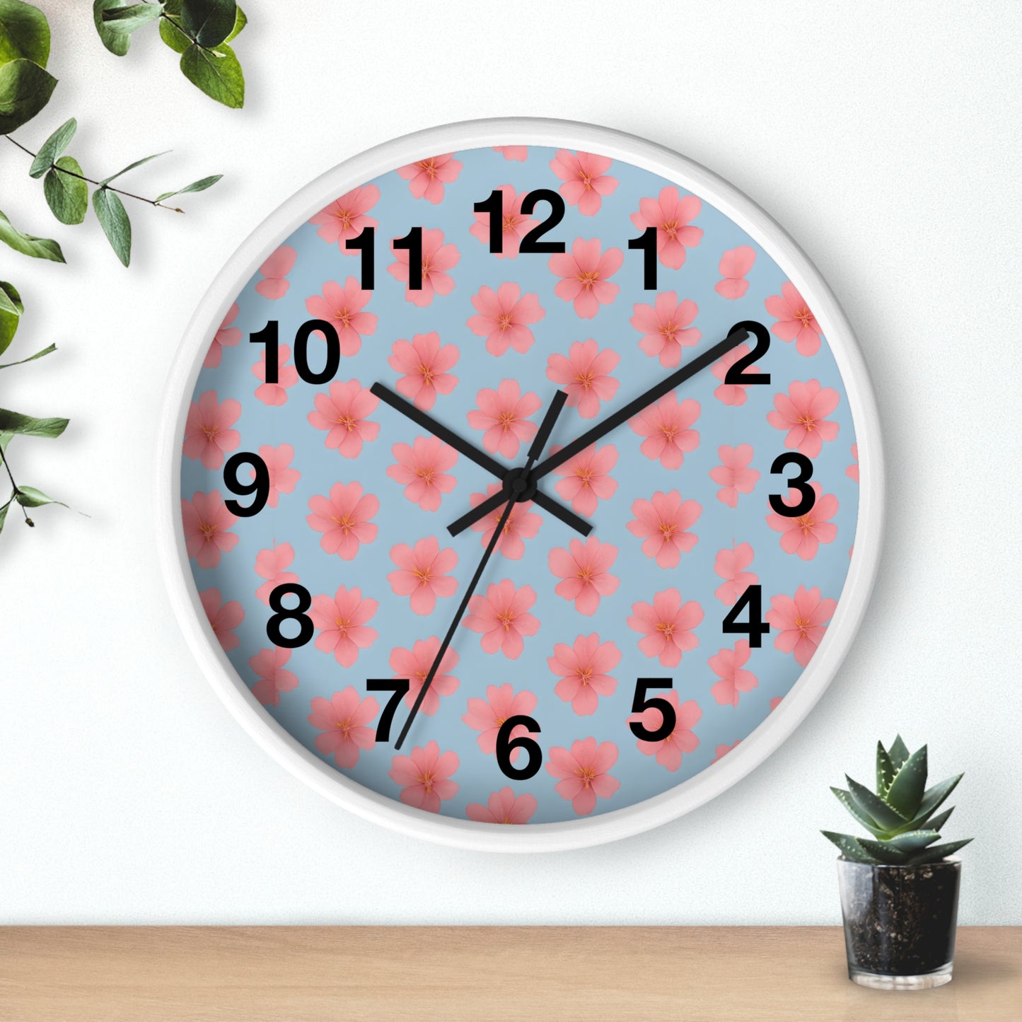 Floral Elegance Wall Clock, Home Decor, Gift for Her, Kitchen Wall Clock, Spring Decor, Office Decor, Floral Clock