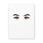 Glam Eyes Matte Canvas Wall Art — Brown Eyes with Red Lashes