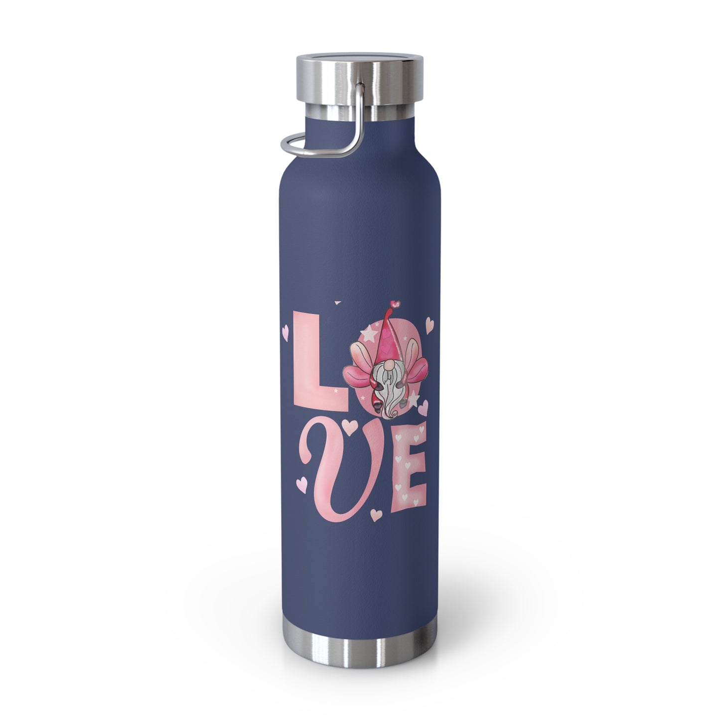 22oz Insulated Bottle — Red 'LOVE' Floral Valentine Water Bottle