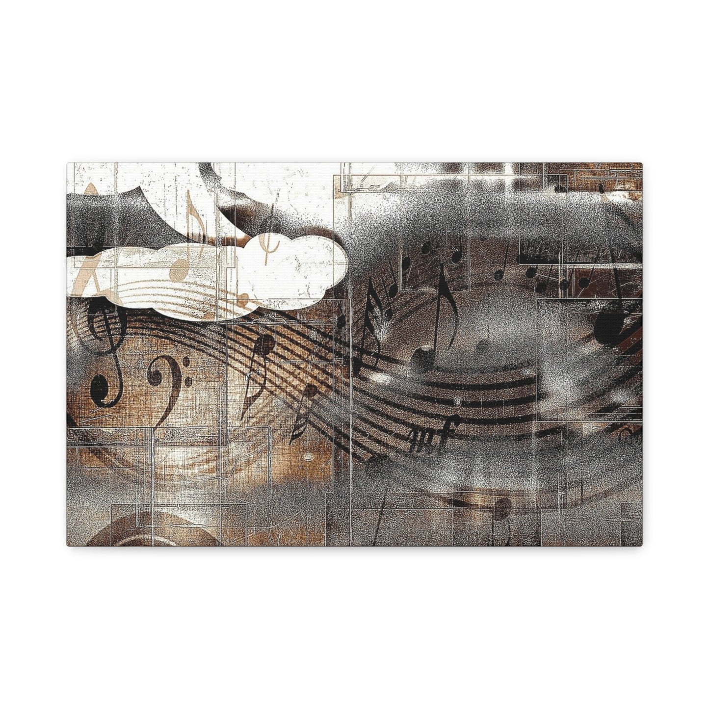 Abstract Musical Notes Matte Stretched Canvas Art (1.25")