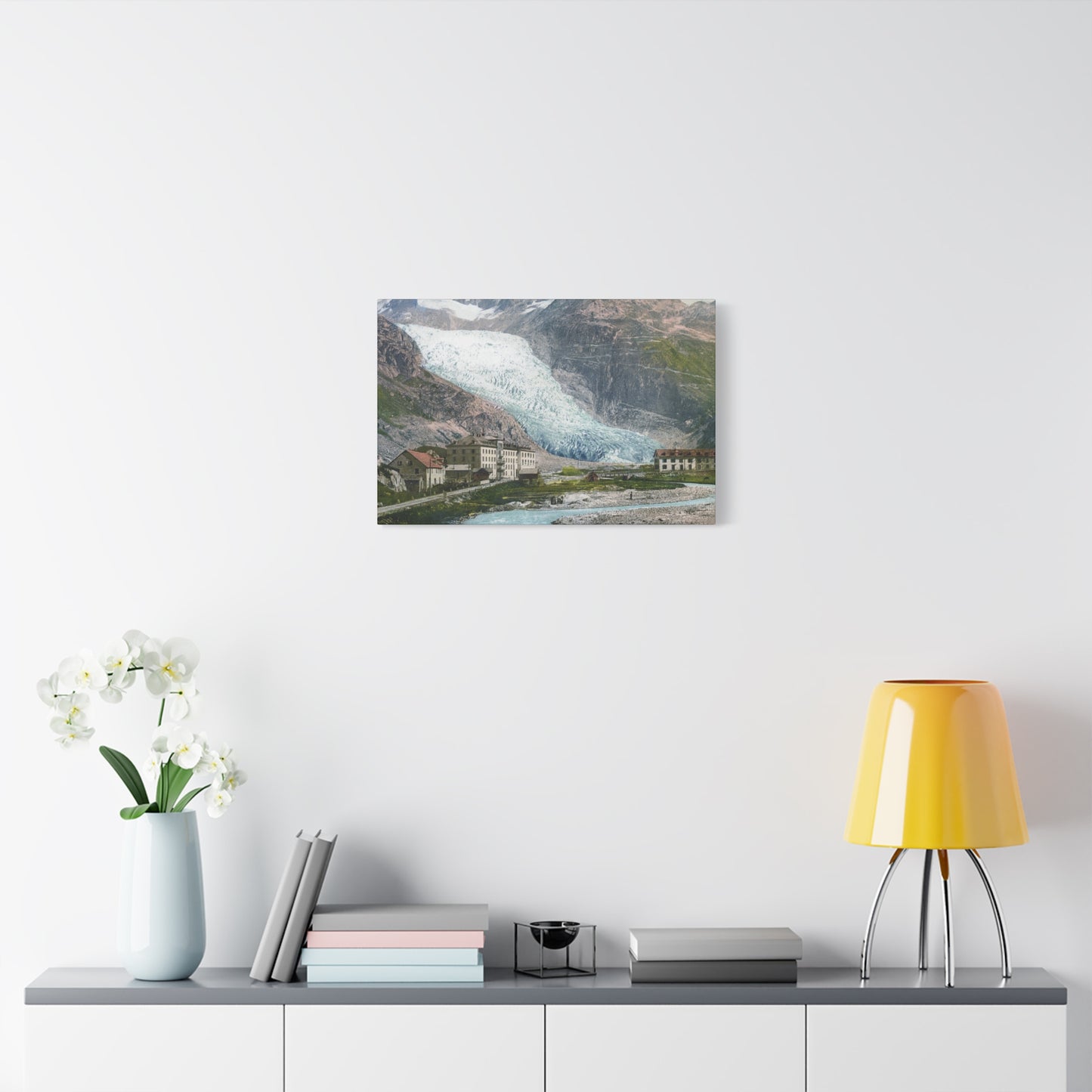 Glacier Village Matte Canvas Print
