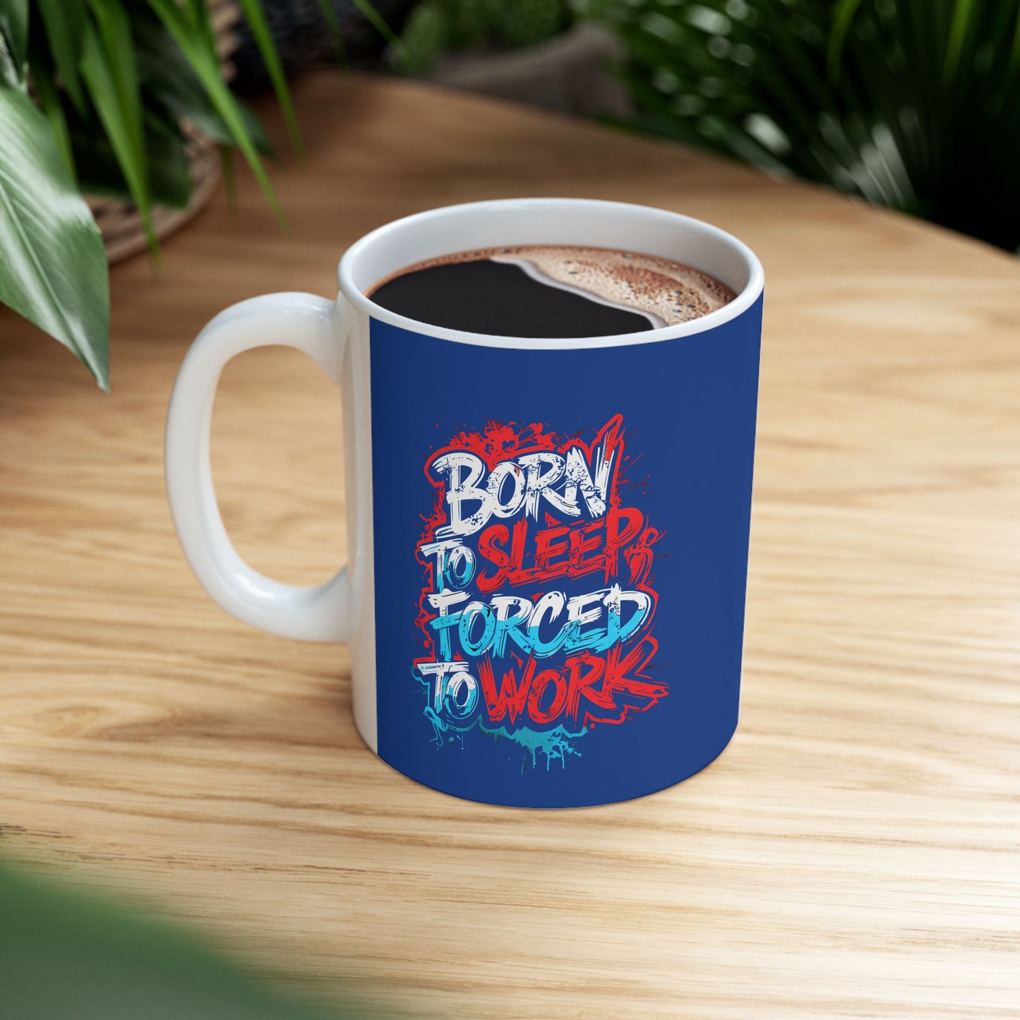 Ceramic Mug — Patriotic Retro Neon "God Bless America" Coffee Cup