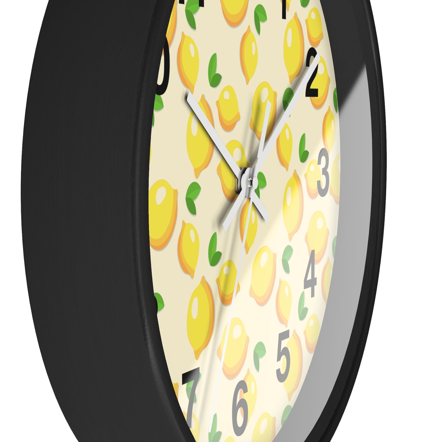 Lemon Pattern Wall Clock – Bright Citrus Kitchen Clock