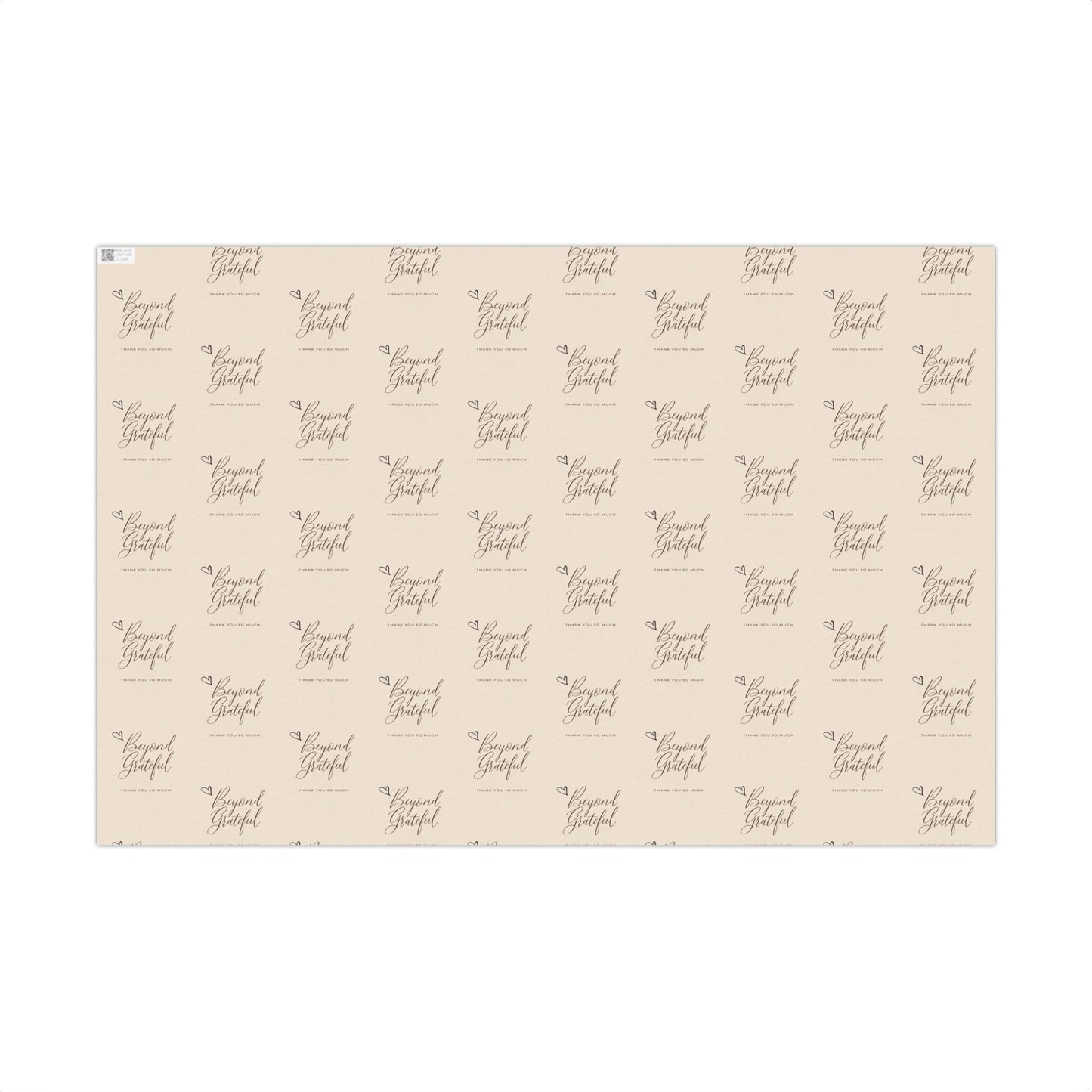 Gift Wrap Paper - “Beyond Grateful” Script Pattern | Neutral Thank You Wrapping Sheets