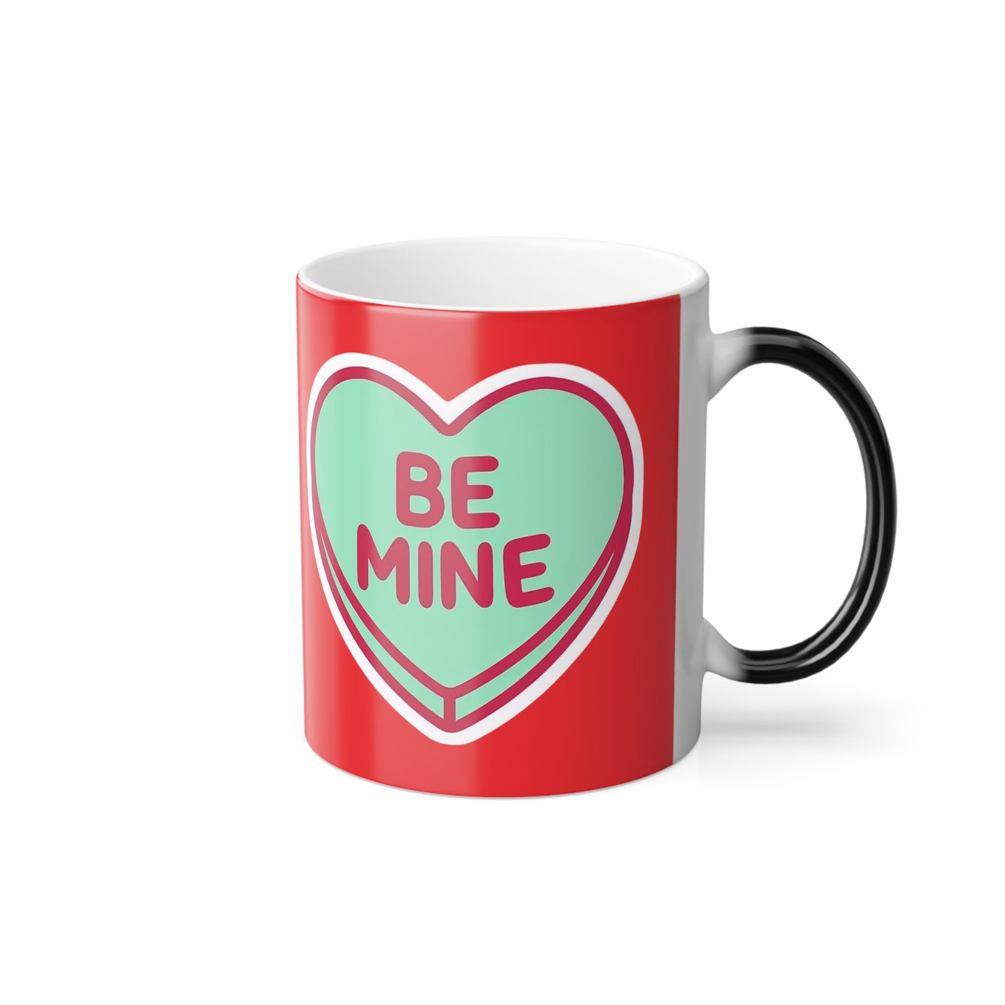 Color-Changing Mug – “Be Mine” Heart Valentine Coffee Cup, 11oz