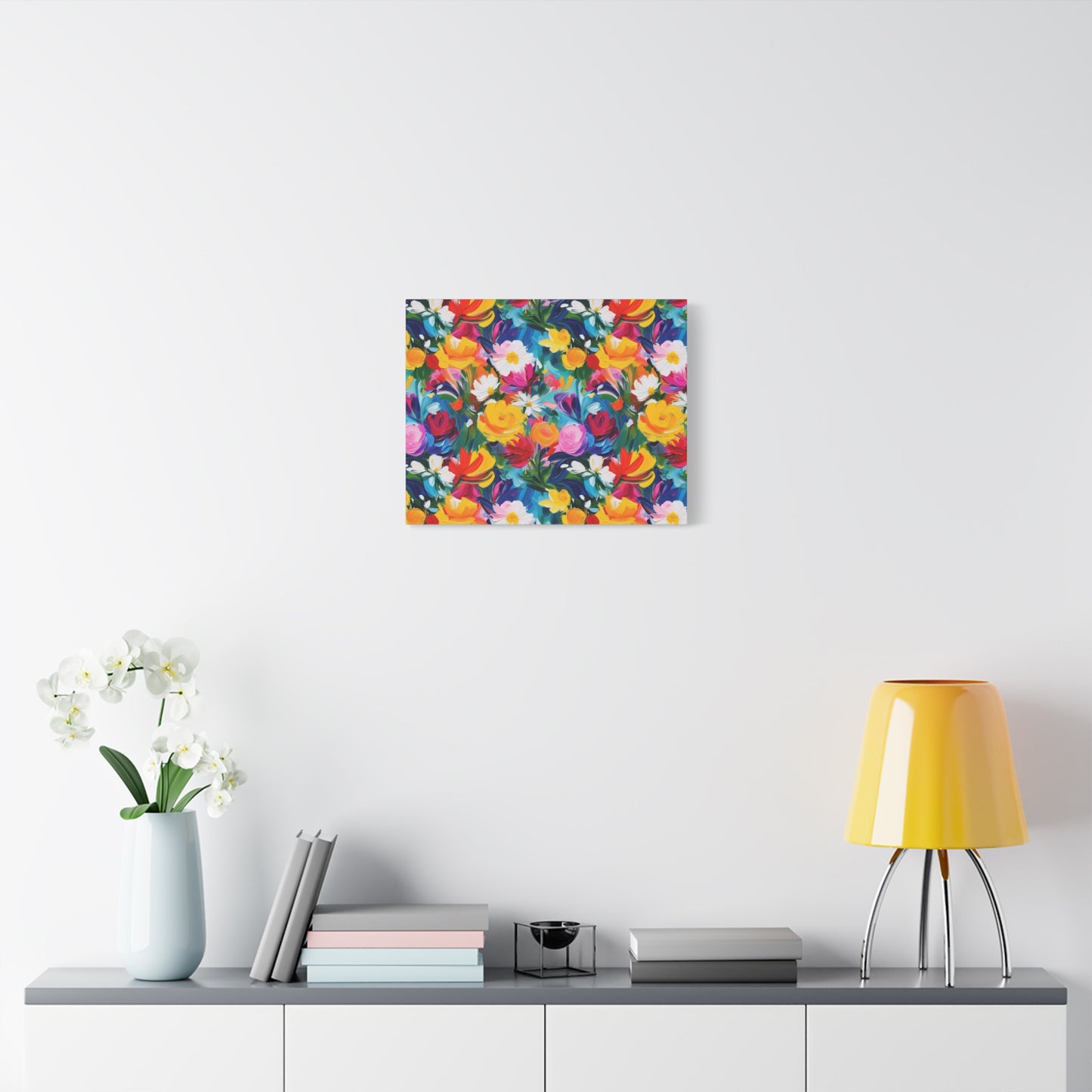 Vibrant Floral Matte Canvas Wall Art — Colorful Garden Print, Stretched 1.25"