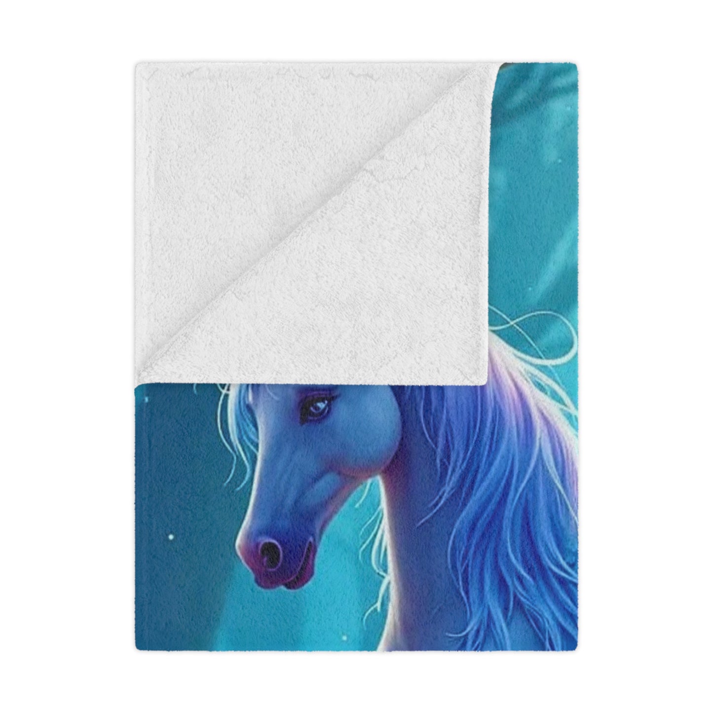 Enchanted Blue Unicorn Minky Blanket — Soft Magical Fantasy Throw for Kids & Teens
