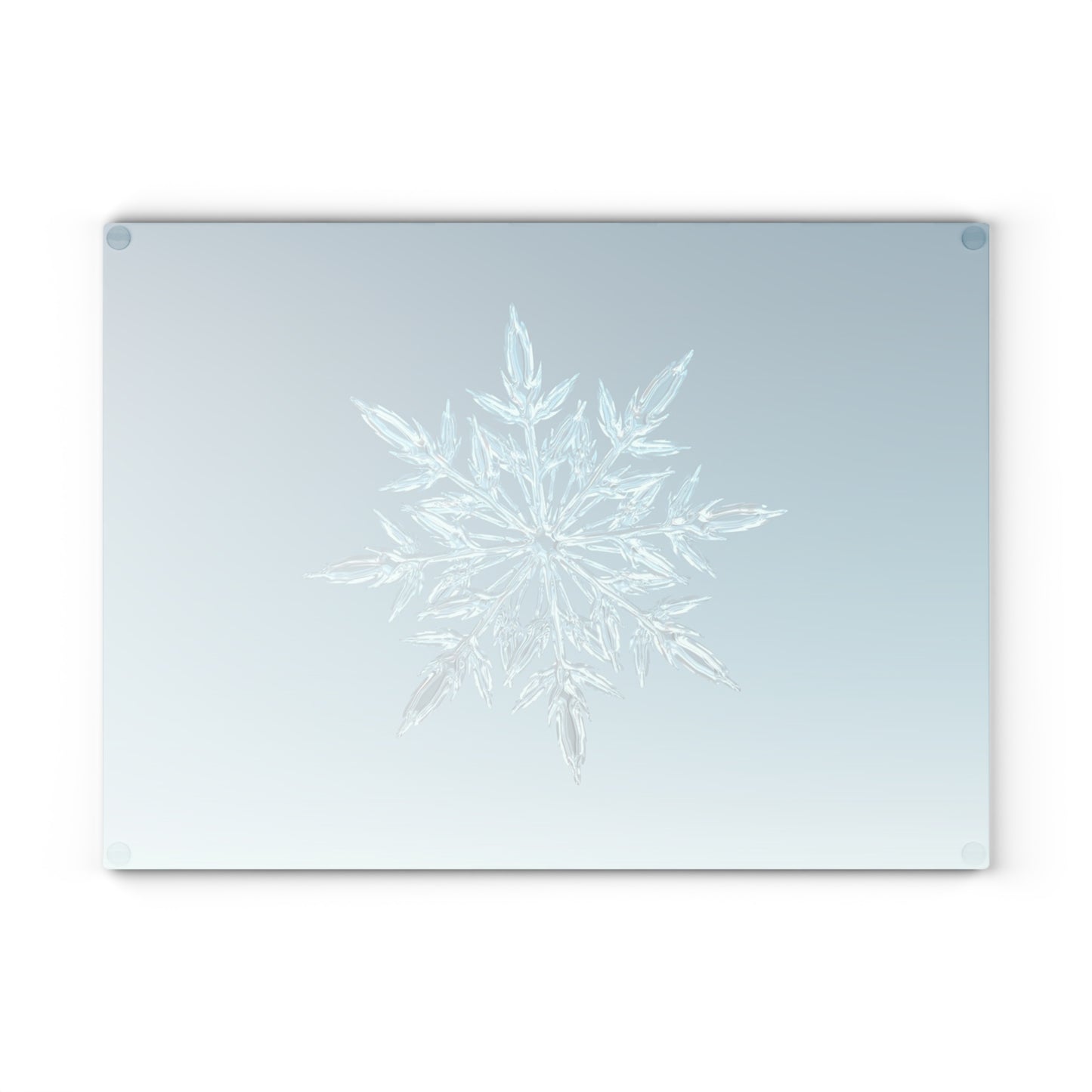 Snowflake Glass Cutting Board — Winter Kitchen Décor & Holiday Gift