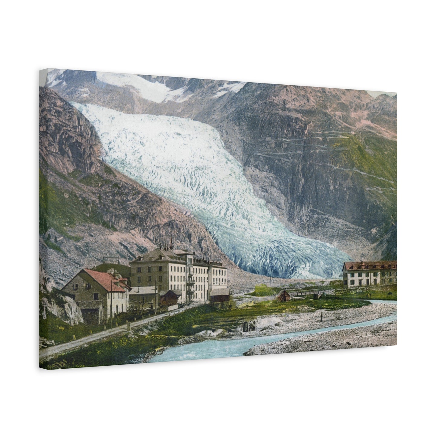 Glacier Village Matte Canvas Print