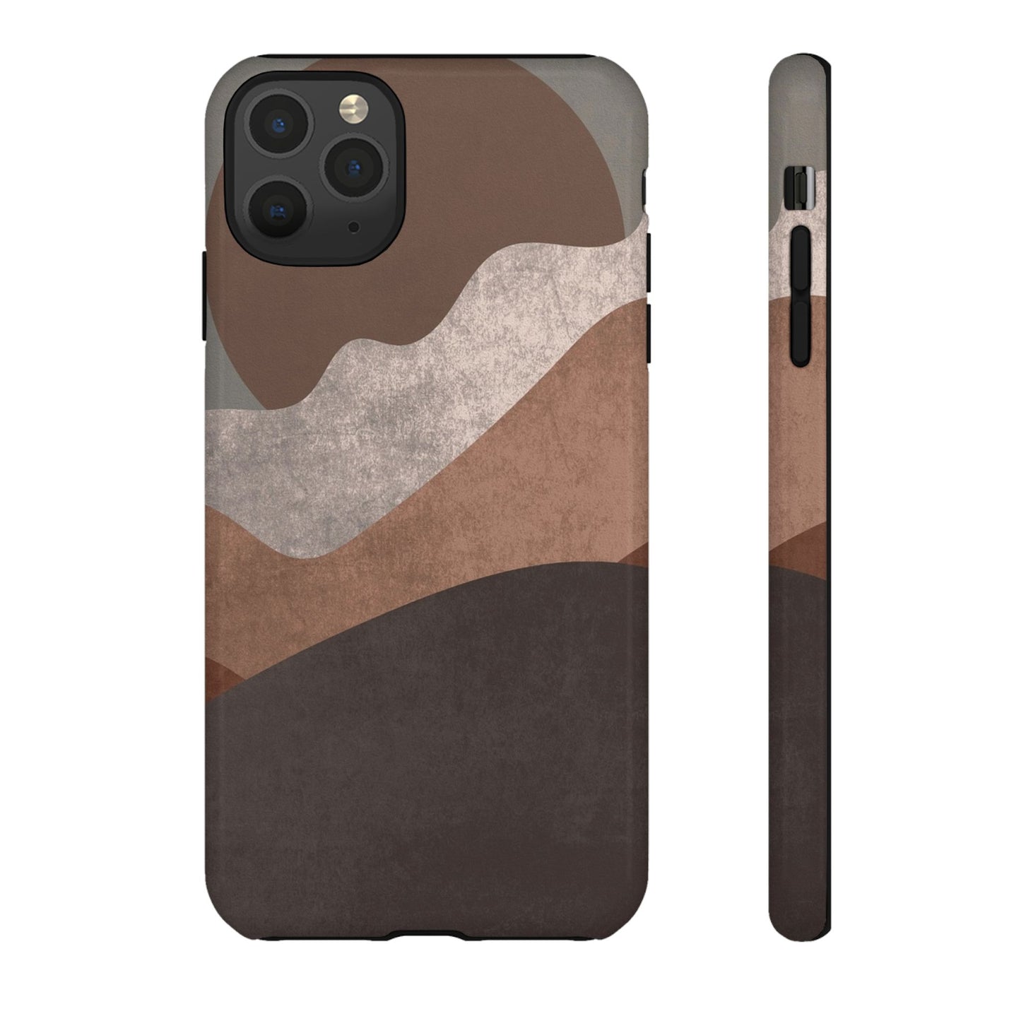 Abstract Earthtone Phone Case — Brown Layered Rugged Tough Case