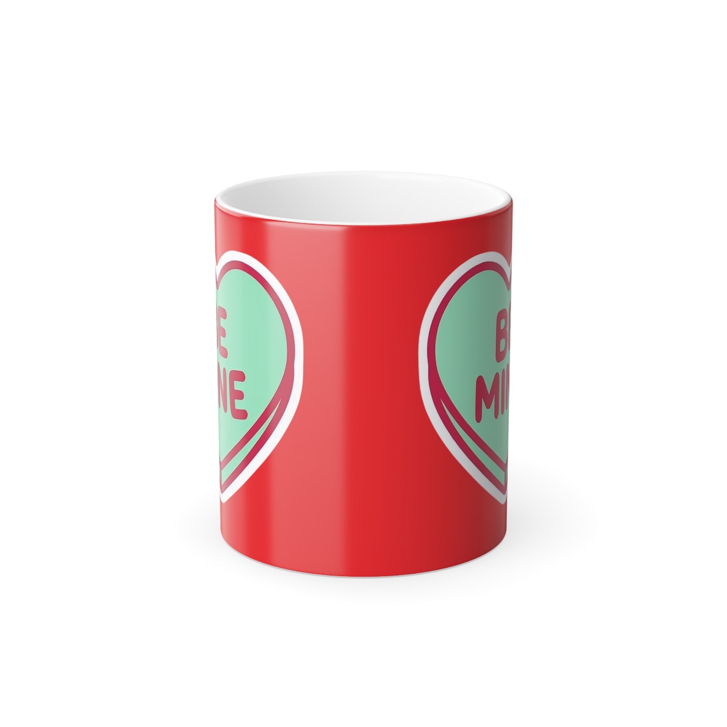 Color-Changing Mug – “Be Mine” Heart Valentine Coffee Cup, 11oz