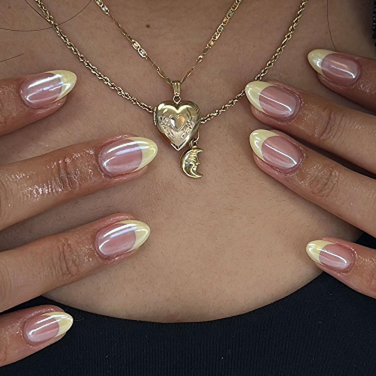 French Minimalist Nude Pink Almond Short Press On Nails – JP4380
