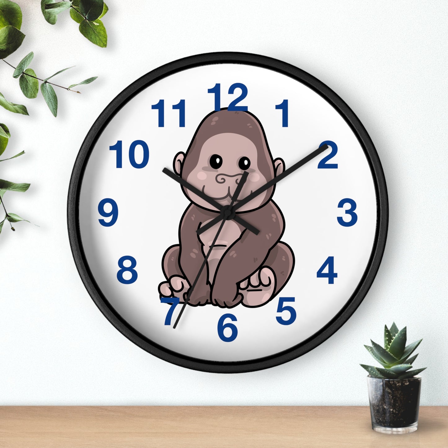 Cute Gorilla Wall Clock - Kid's Room Decor, Playroom Wall Art