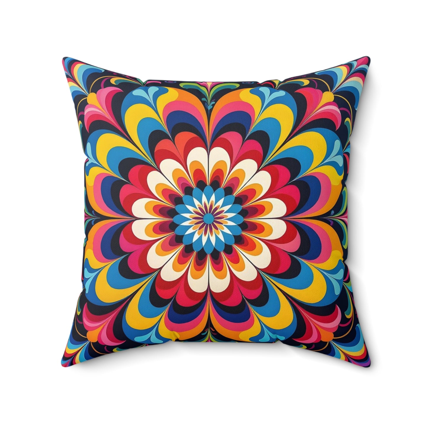 Psychedelic Mandala Decorative Pillow