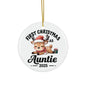 Personalized Christmas Ornaments for New Aunties, First Christmas as Auntie 2025, Holiday Decor, Keepsake Gifts, Unique Gift Idea