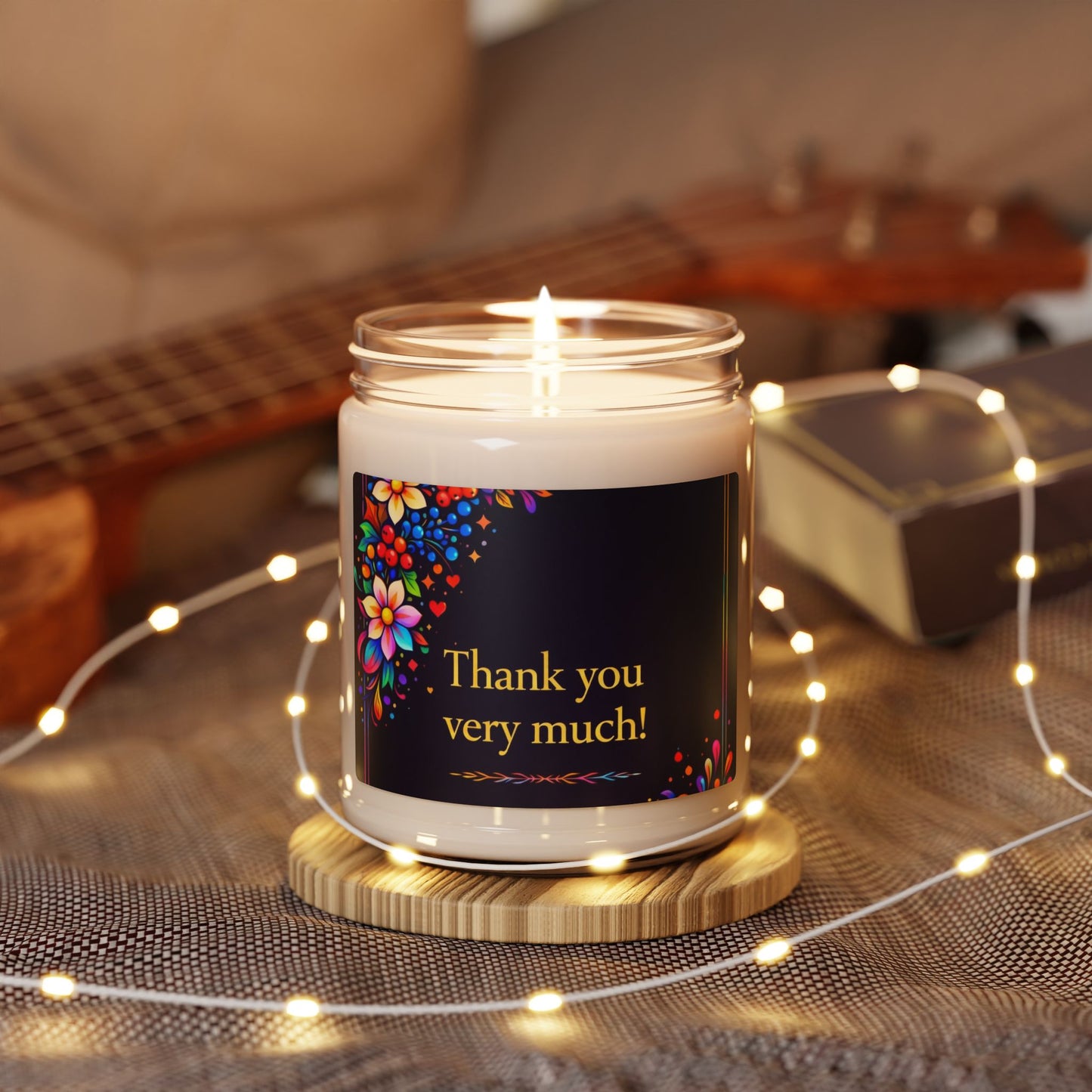 Thank You Very Much Scented Candle — Floral Thank-You Gift Jar (9 oz)