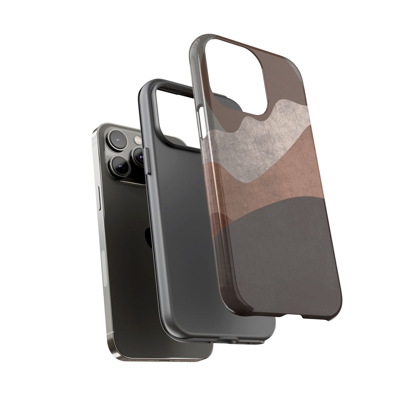 Abstract Earthtone Phone Case — Brown Layered Rugged Tough Case