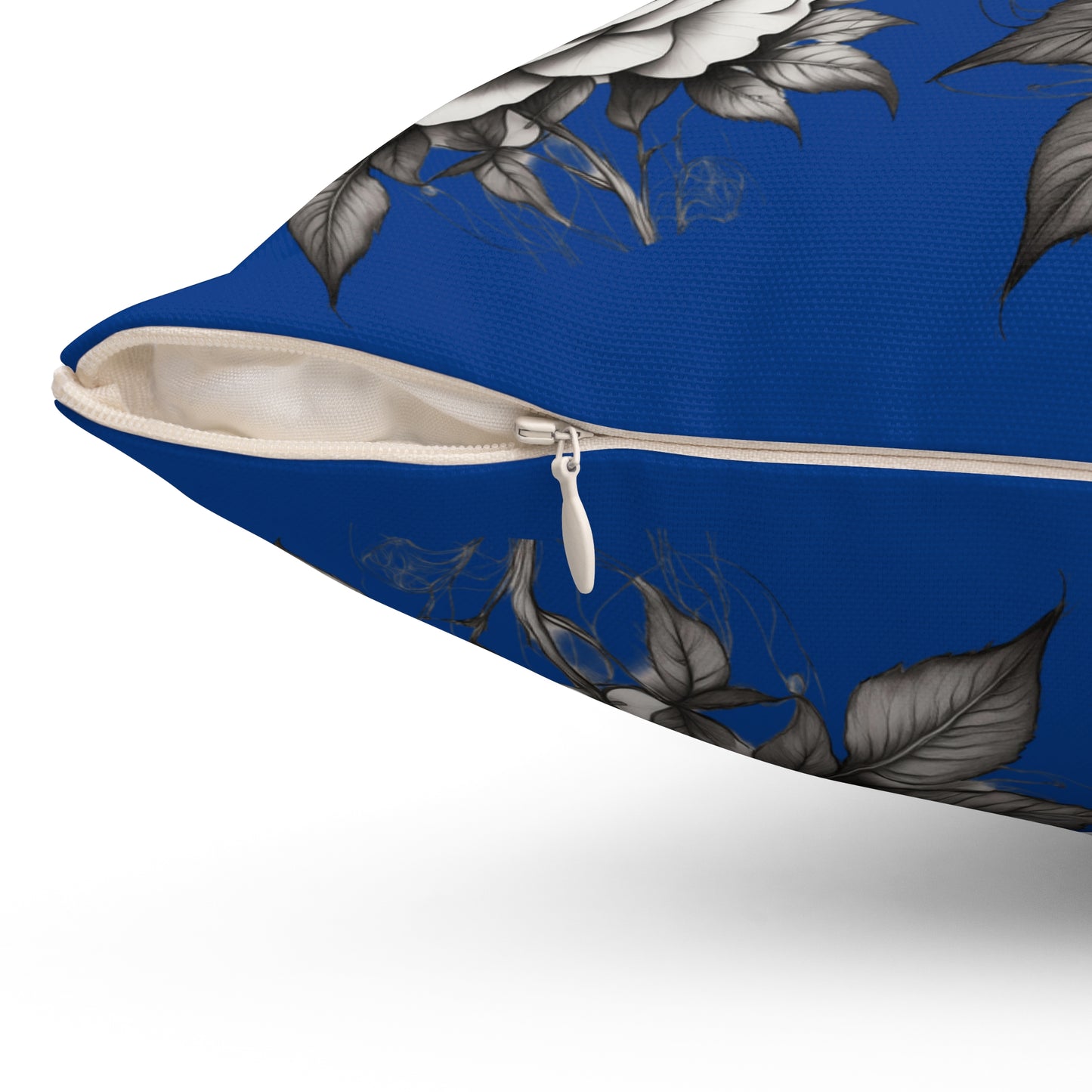 Elegant Floral Rose Pillow Home Decor Cushion, Gift for Her, Blue and White Style, Cozy Living Room Accent