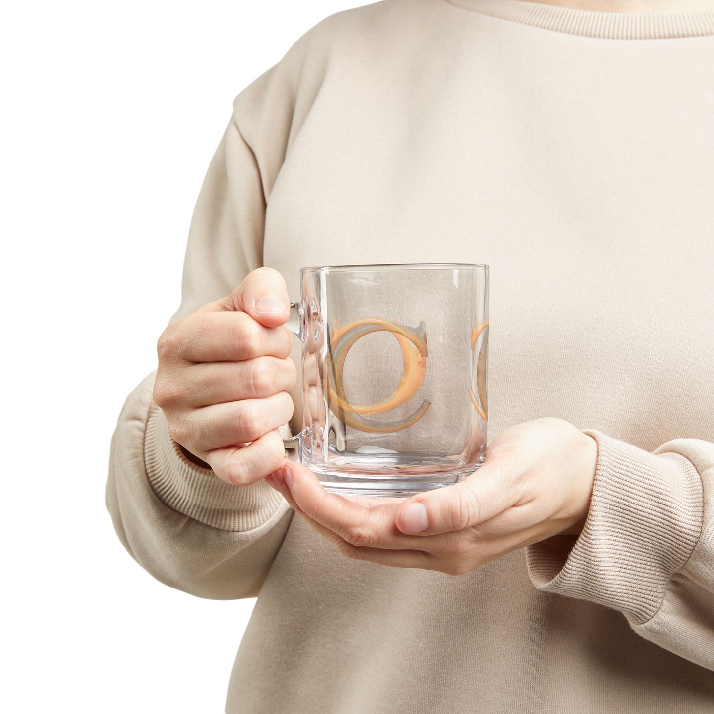 Personalized Glass Mug | Custom Initial Coffee Mug Letter C