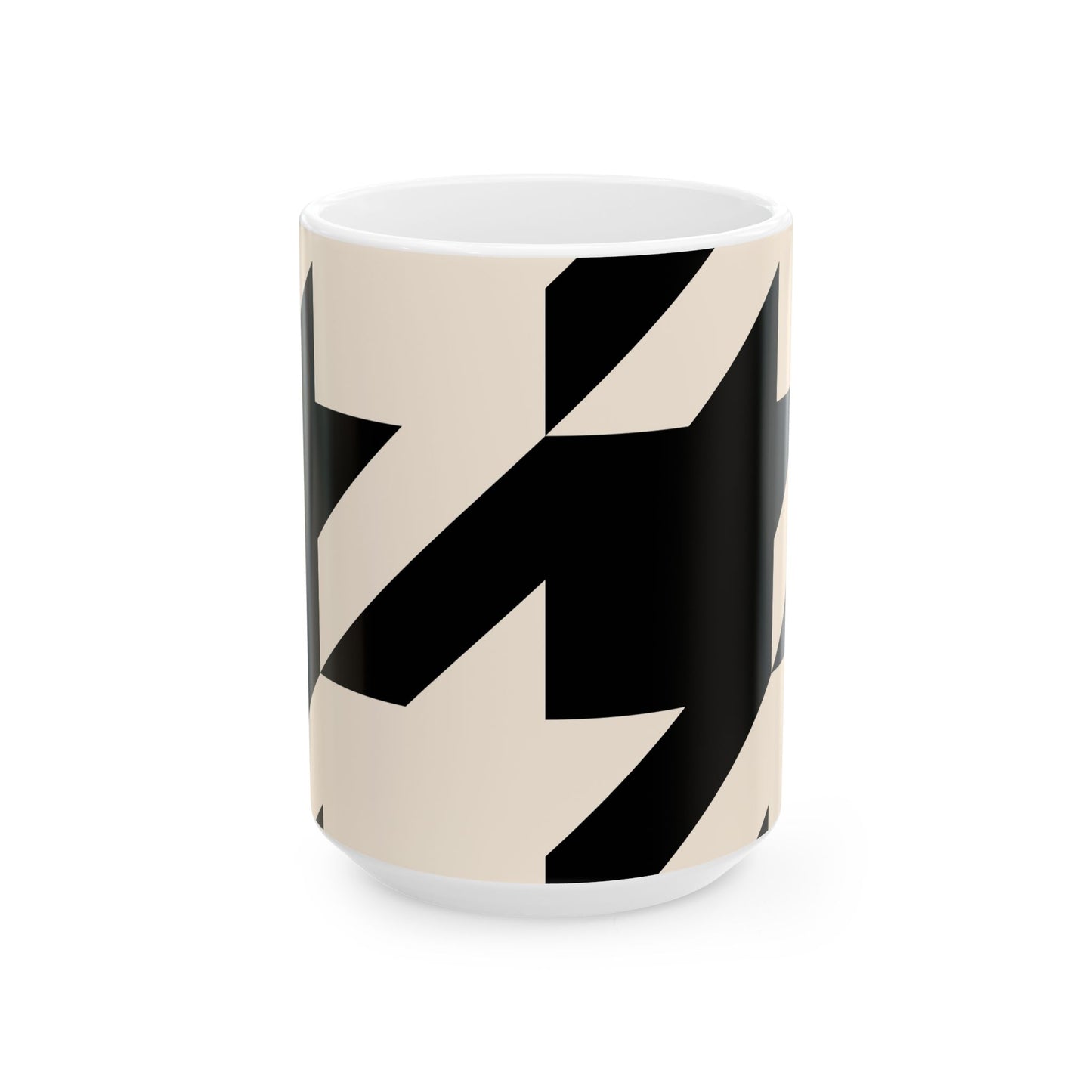 Modern Geometric Ceramic Mug, Stylish Coffee Cup, Gift for Her, Office Decor, Unique Kitchenware, Contemporary Design