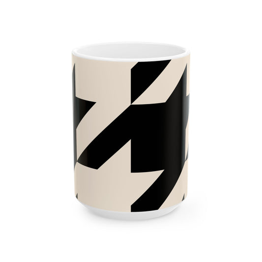 Modern Geometric Ceramic Mug, Stylish Coffee Cup, Gift for Her, Office Decor, Unique Kitchenware, Contemporary Design
