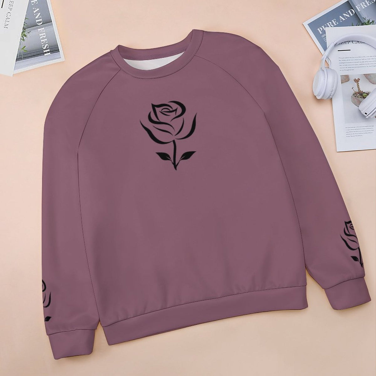 Black Rose Sweatshirt Designs Raglan Style
