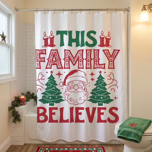 This Family Believes Christmas Shower Curtain