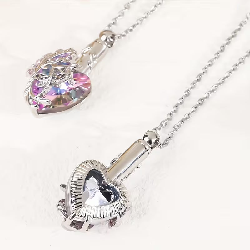 Cylindrical Dragonfly Colorful Memorial Pet Urn Necklace Set - 1 piece