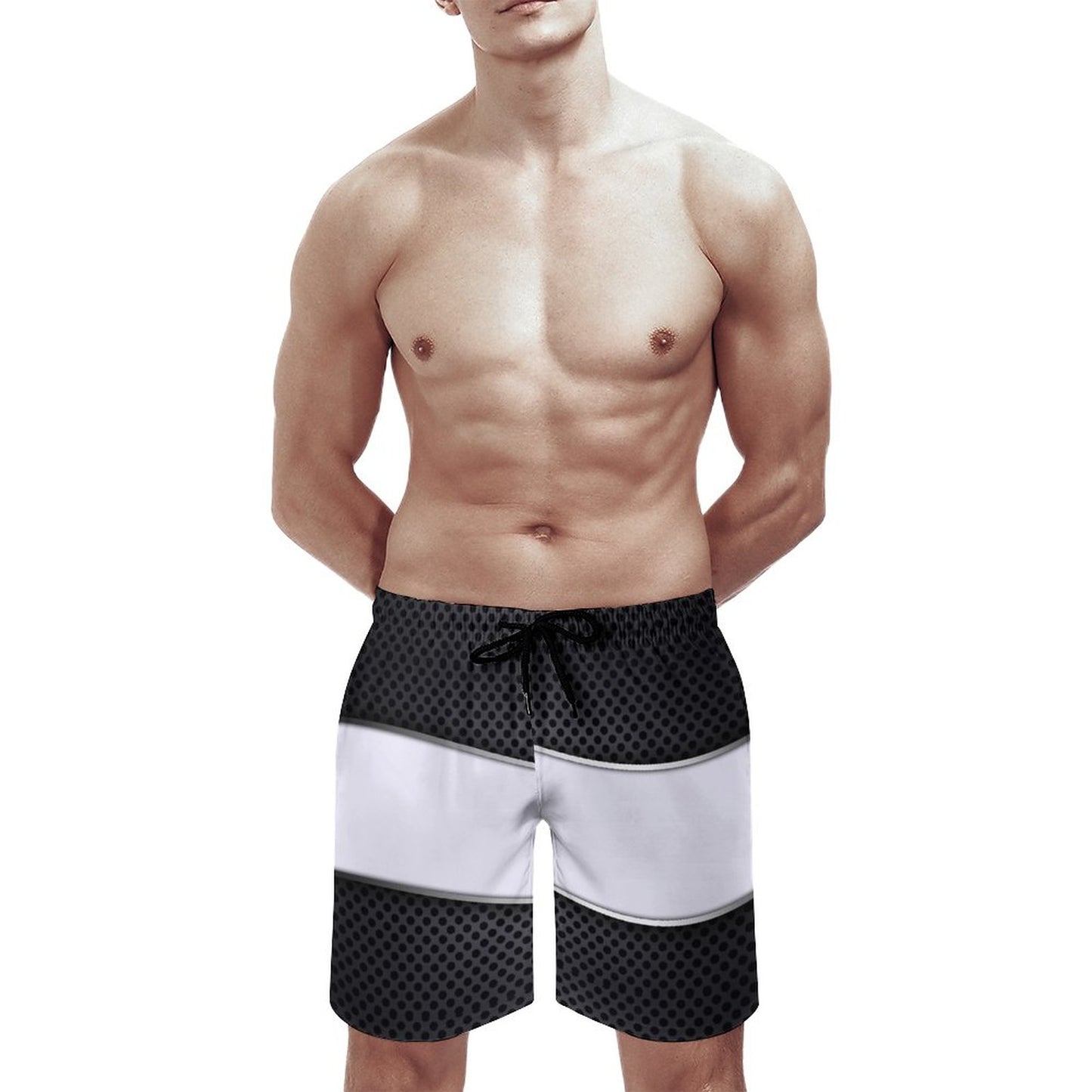 Men's Board Shorts Black and White