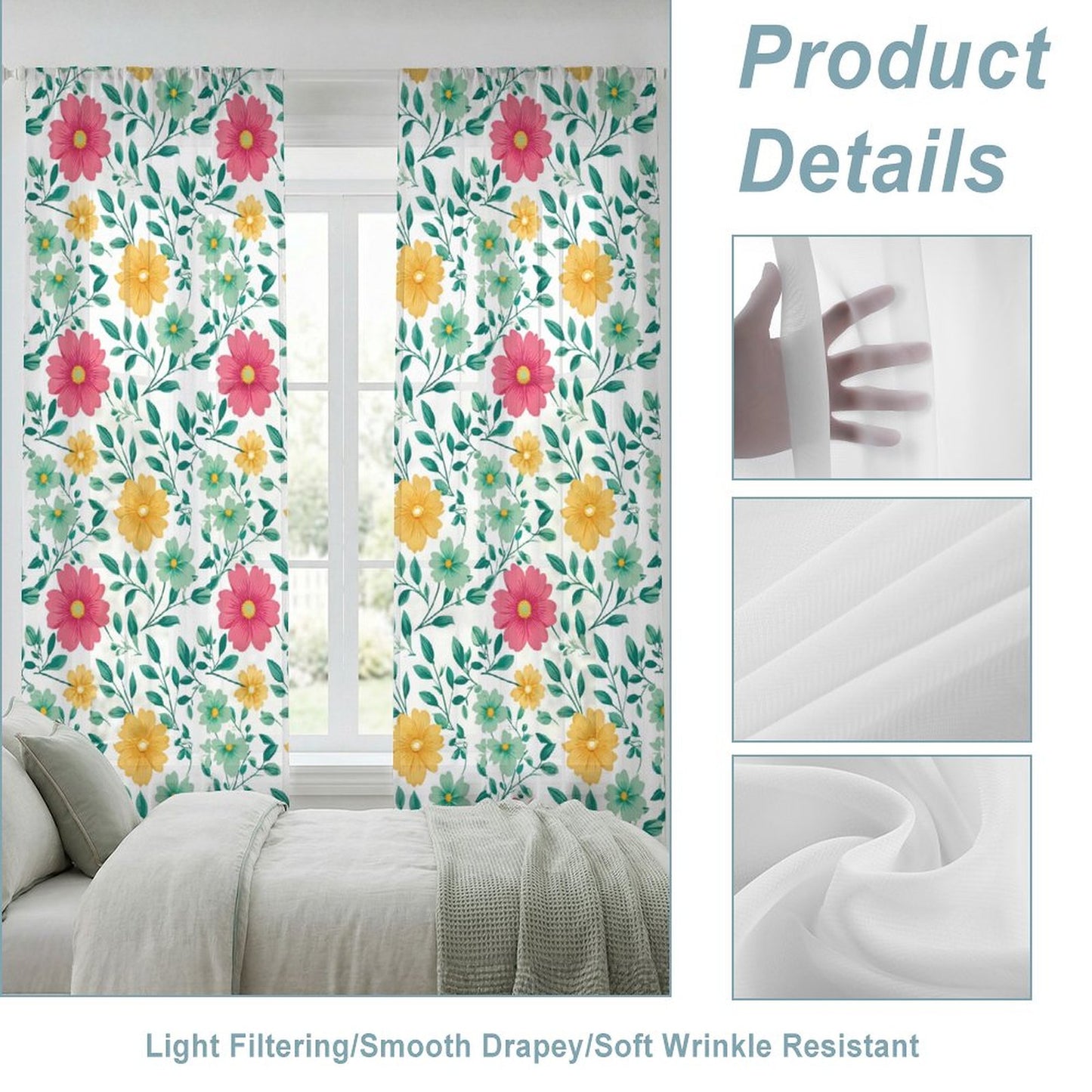 Sheer Curtain Flowers