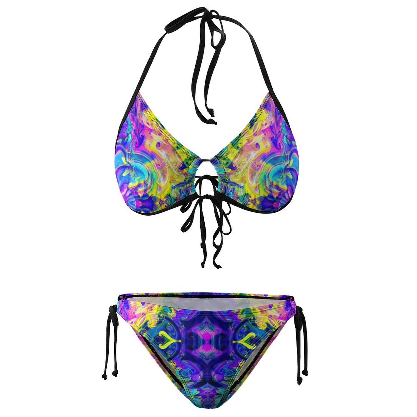 Halter Tie Front Bikini Set