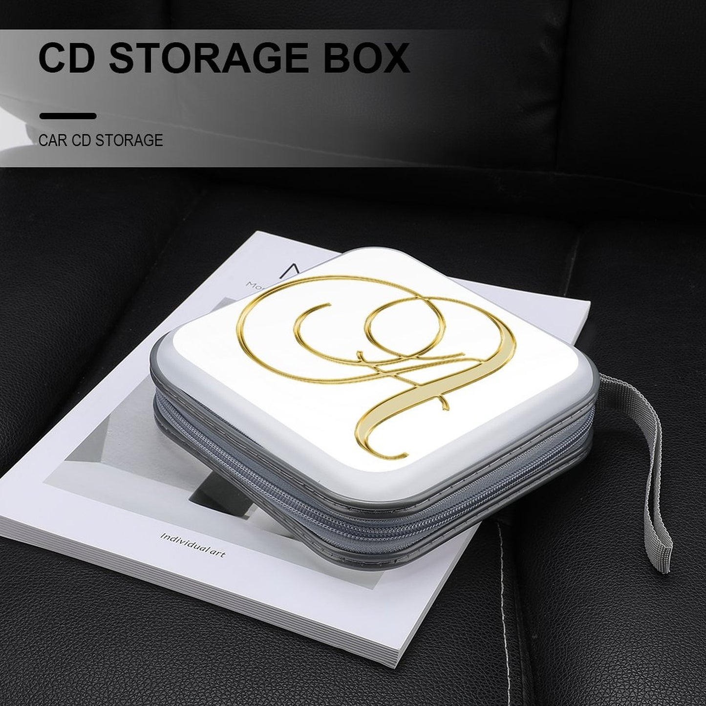 Portable Zipper Disc Storage Case for Car Home Travel - Letter A
