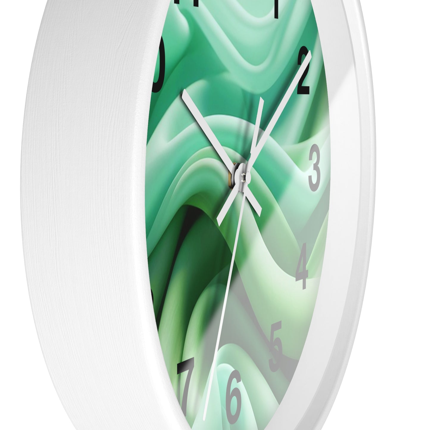 Serene Abstract Green Wall Clock, Modern Home Decor, Relaxing Timepiece, Gifts for Nature Lovers, Minimalist Wall Art