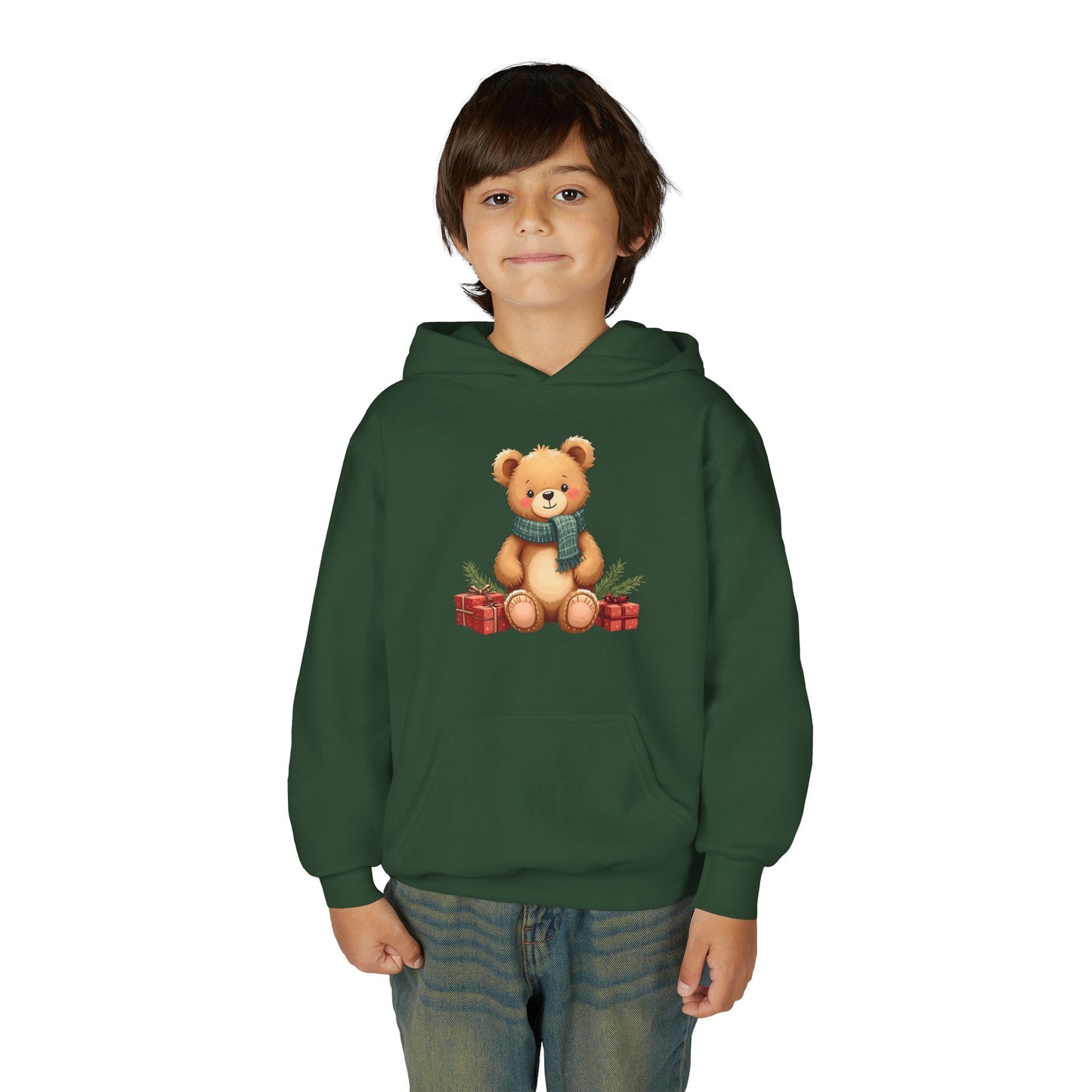 Kids Holiday Teddy Bear Hoodie – Cute Christmas Gift Sweatshirt