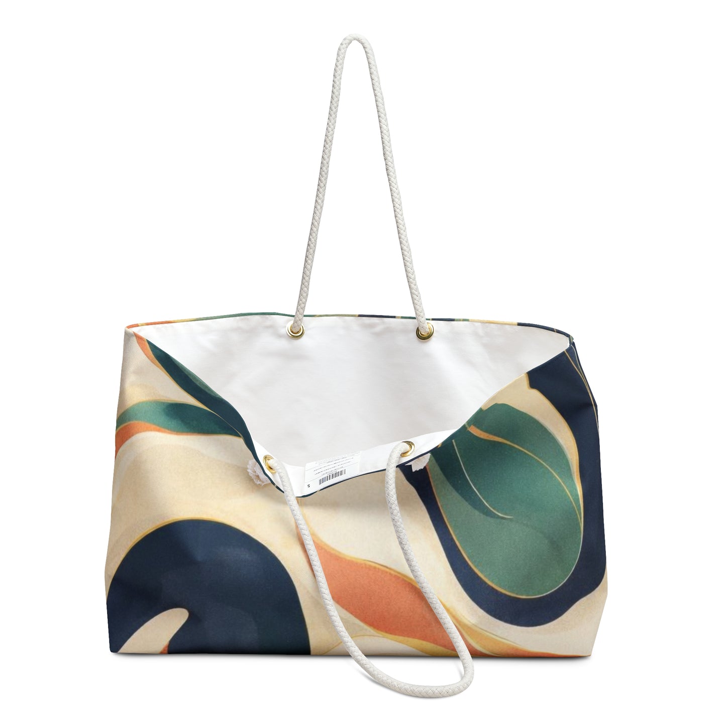 Abstract Retro Swirl Weekender Bag — Boho Travel Tote