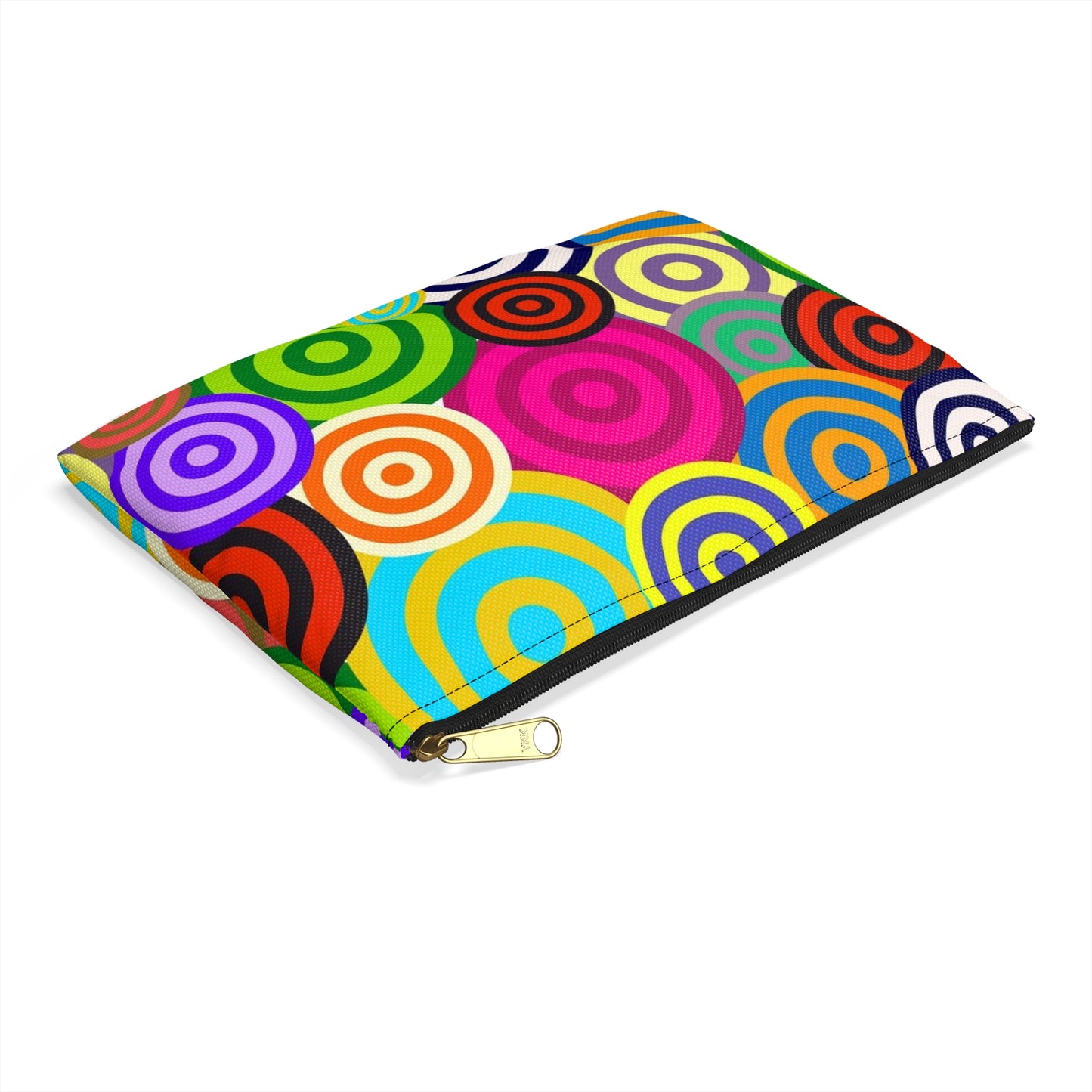 Colorful Circle Accessory Pouch, Fun Travel Organizer, Makeup Bag