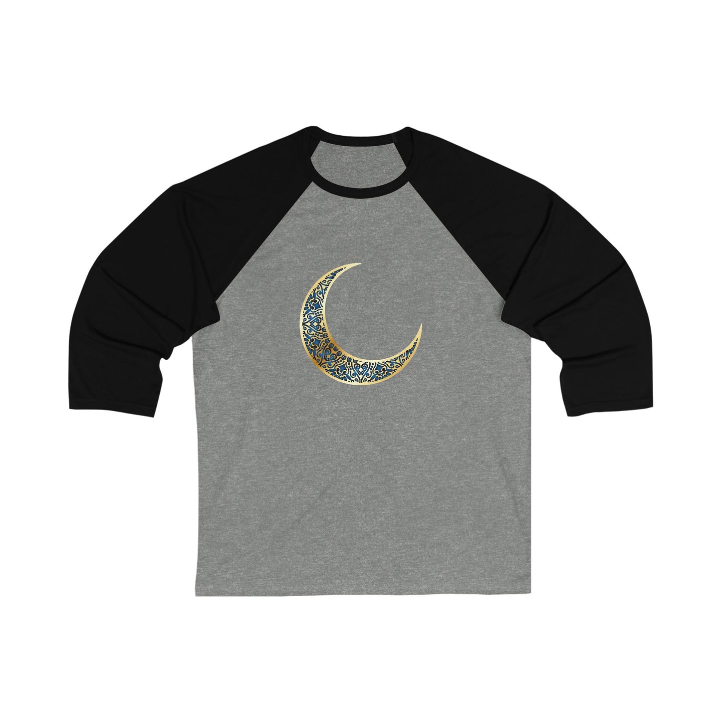 Crescent Moon Baseball Tee, Unisex 3/4 Sleeve Shirt, Casual Outing Top, Gift for Astrology Lovers, Cute Graphic Tee