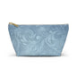 Blue Floral Swirl Accessory Pouch — T-Bottom Makeup & Travel Zip Bag