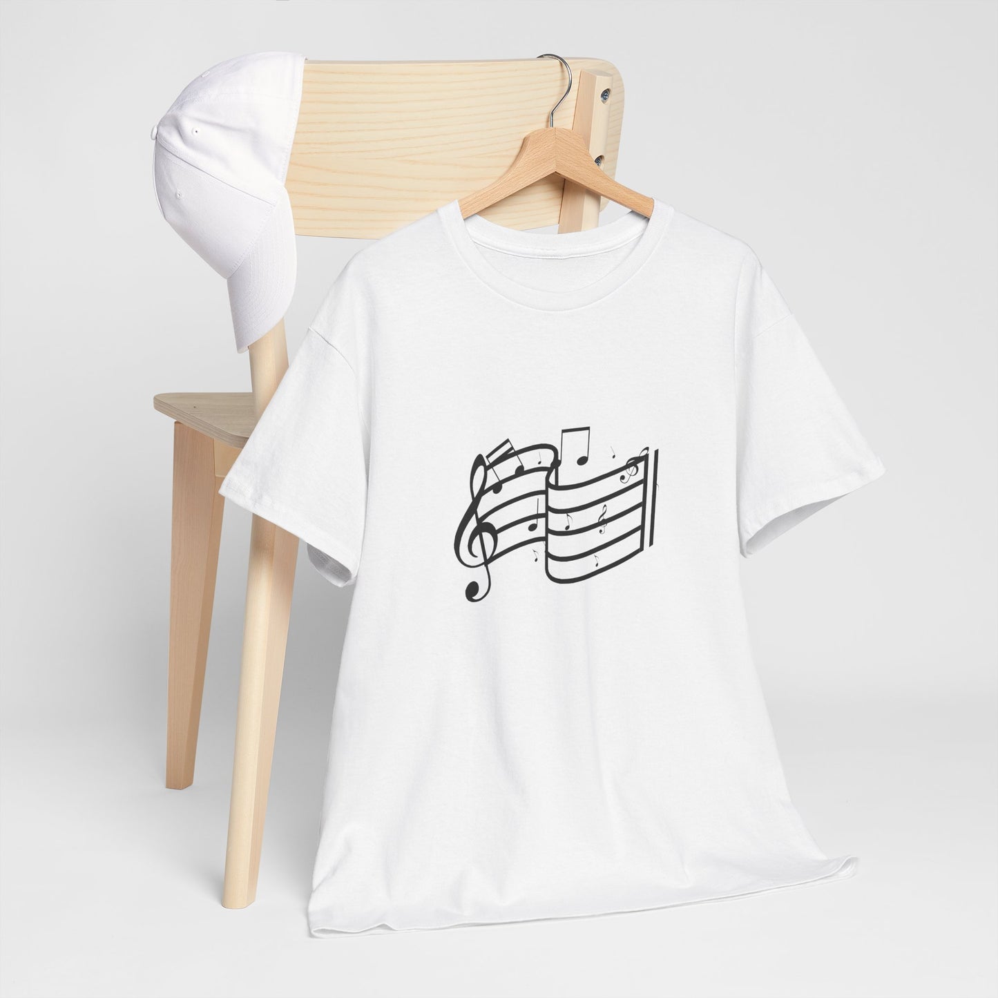 Music Notes T‑Shirt — Minimalist Sheet Music Tee for Musicians & Music Lovers