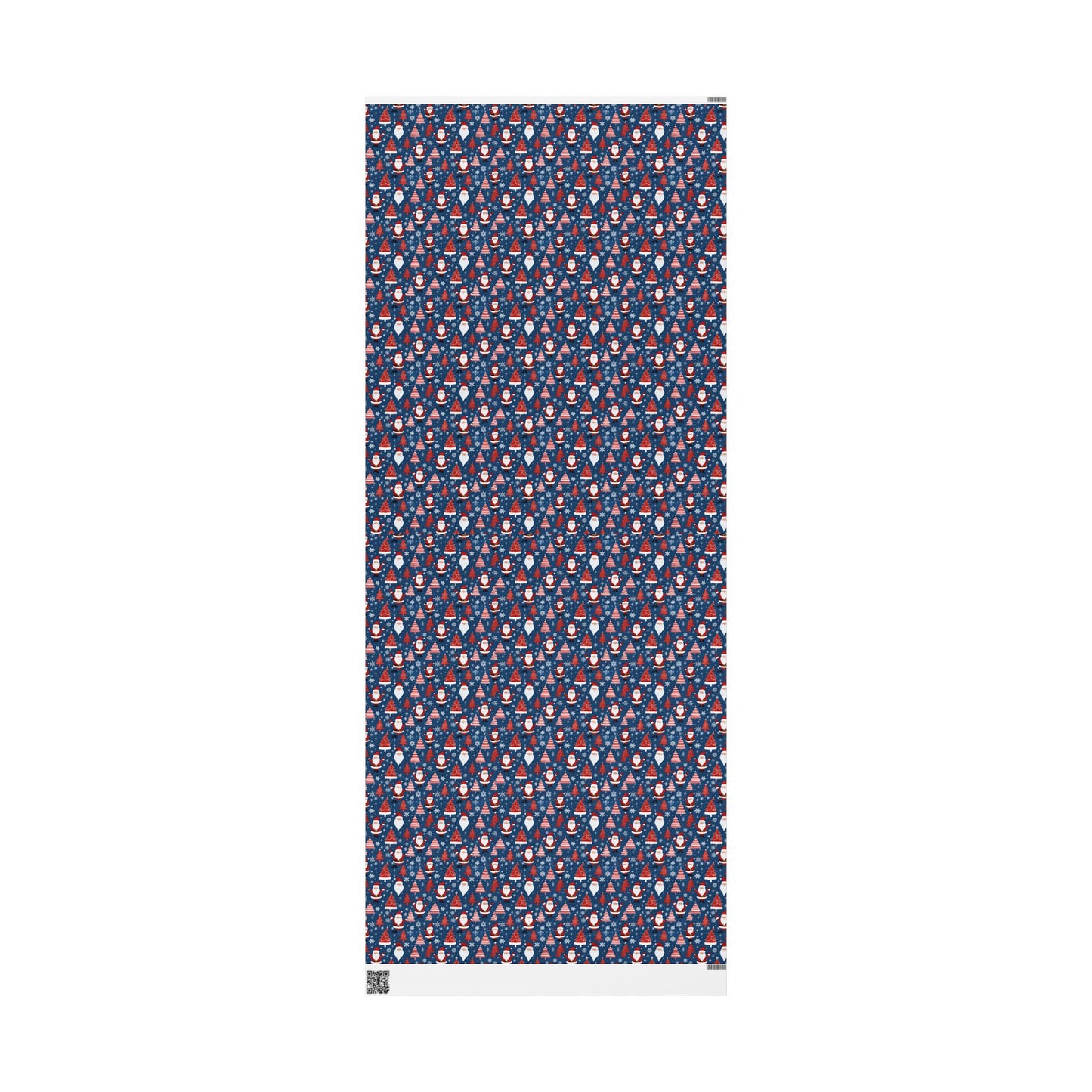 Christmas Santa Wrapping Paper Roll — Blue Festive Holiday Gift Wrap with Santa, Snowflakes & Stockings