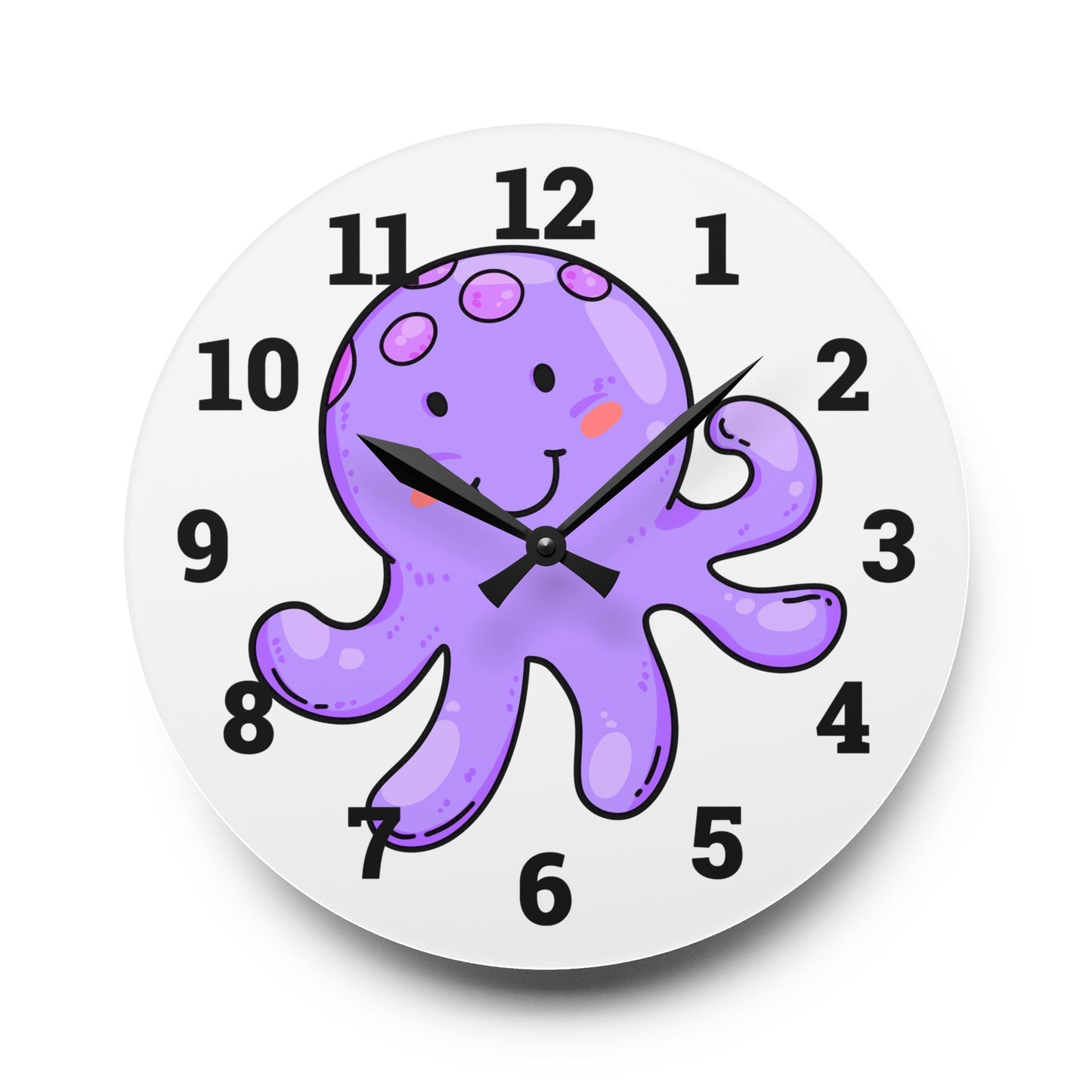 Cute Octopus Acrylic Wall Clock - Fun Kids Room Decor