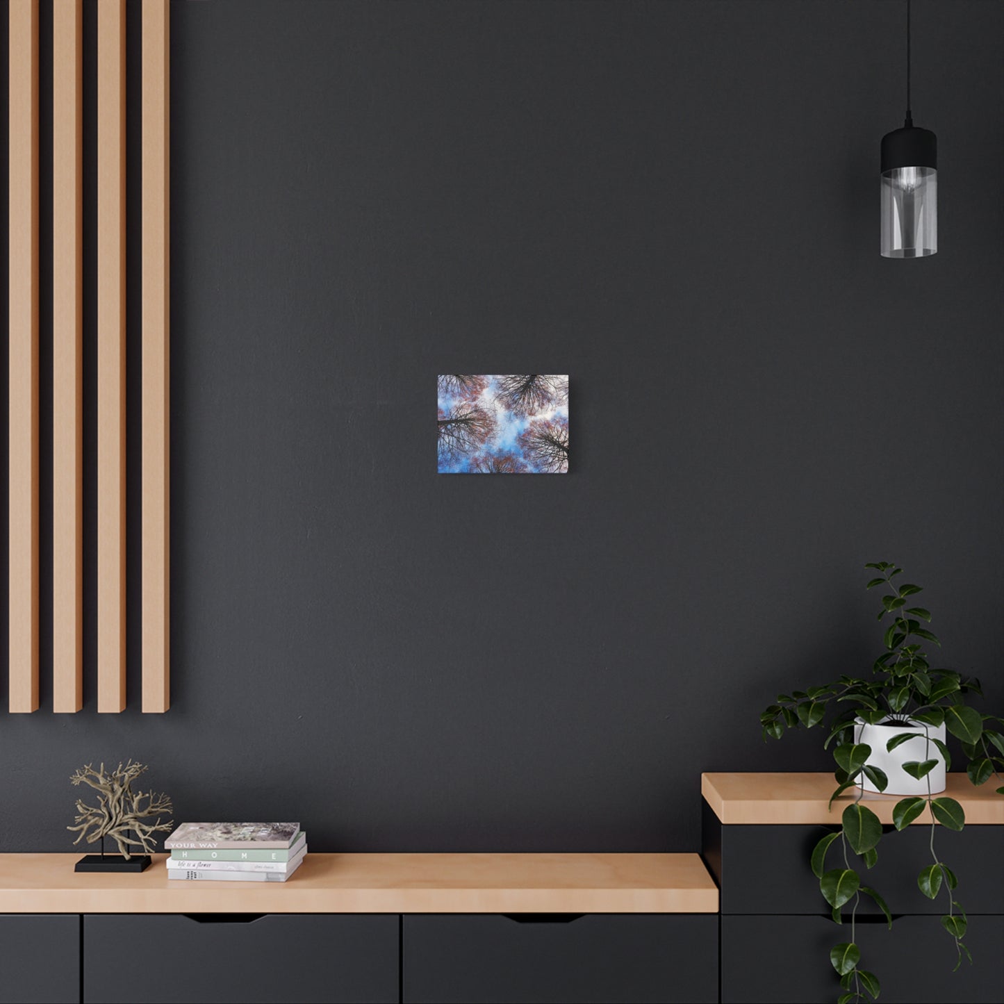 Canopy Sky Canvas Print — Winter Tree Tops Wall Art