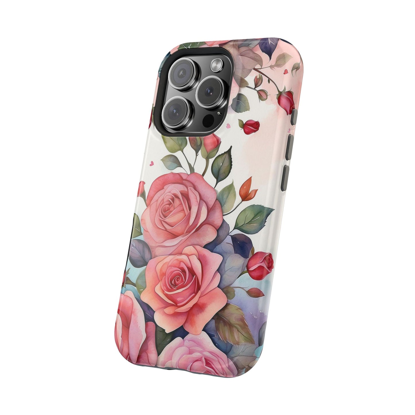 Floral Rose Magnetic Phone Case — Impact-Resistant Protective Cover