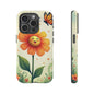 Floral Phone Case with Butterfly Design, Cute Flower Phone Cover for Nature Lovers, Eco-Friendly Gift, Spring Vibes, Birthday Present