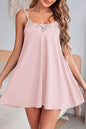 Light Pink Sheer Lace Camisole Nightgown Dress