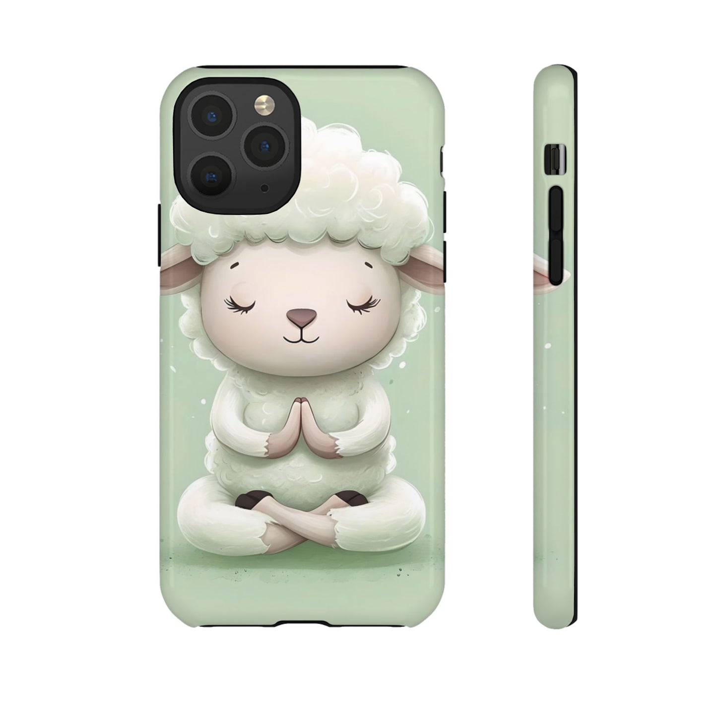 Meditating Lamb Phone Case — Cute Pastel Protective iPhone Cover